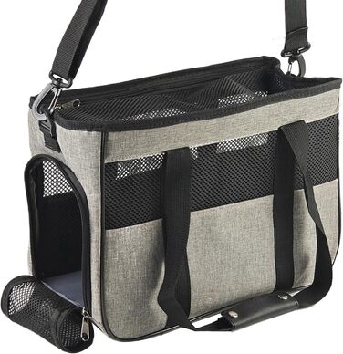 Транспортна сумка для собак та котів Duroecsain | Дихаюча сумка-переноска для подорожей, кемпінгу та прогулянок на природі сірого кольору