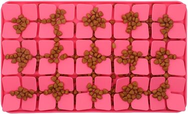 Килимок для котів та собак, силіконовий, повільне годування, проти нудьги, для корму та ласощів (Червоний)