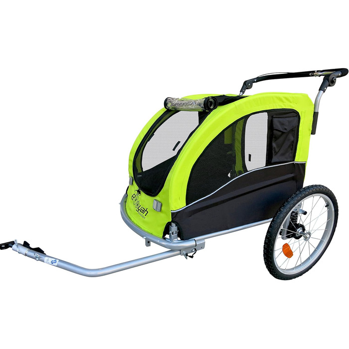 Візок для собак великих порід та велопричіп з підвіскою (чорний)