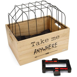 Дерев'яний велосипедний кошик Beeztees K&Bz, 45 x 33 x 45 см, чорний