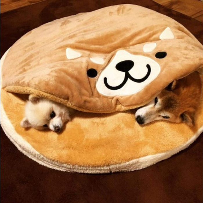 Кругле ліжко для собак та котів Shiba Inu з м'якого плюшу. Лежанка для домашніх тварин, велике ліжко для собак.