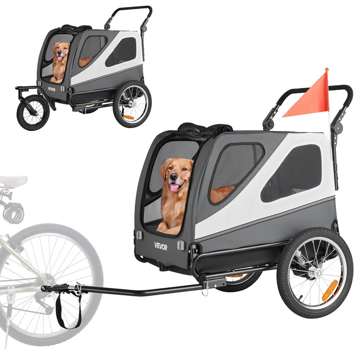 Велосипедний відсік для тварин VEVOR - для маленьких та великих собак, складаний, з колесами