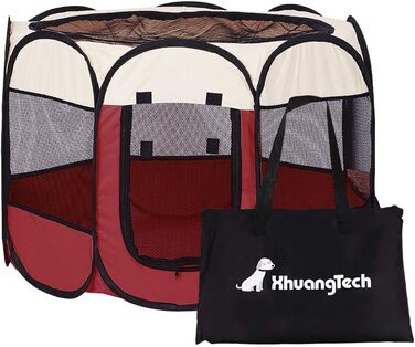 Килимок для собак та котів, портативний, складаний, 31 x 23 см, бежевий та червоний