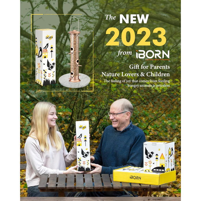 Годівниця для птахів iBorn з 6 місцями для посадки, алюмінієва, 38 см (з підносом 35 см)