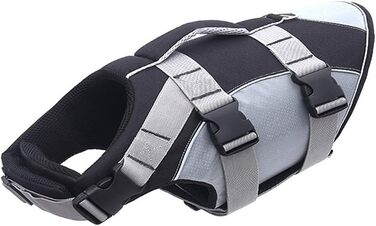 Спасальний жилет для собак PJDDP, чорний, L. Жилет для плавання з надмірною плавучістю та рятувальним руків'ям.