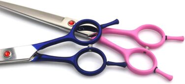 Професійні ножиці для грумінгу собак, 7,5 дюймів, прямі, преміум-сталь, для котів та маленьких собак, для стрижки та догляду, рожеві