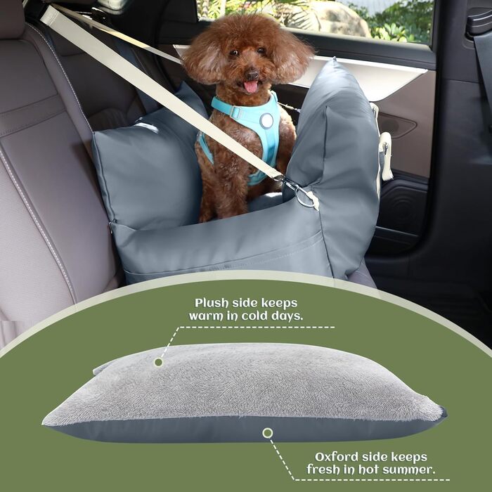 Автокрісло для тварин Booster: 2 шт. для собак та котів середніх та великих порід. З безпечними ременями та кишенями.