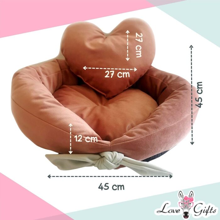 М'яке подушко-ліжко для собак Love Gifts® | Ортопедичне ліжко для собак середніх та маленьких порід | Рожевий колір