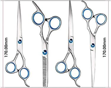 Набір для догляду за собаками CLQ: 4 ножиці з нержавіючої сталі для довгого та короткого волосся