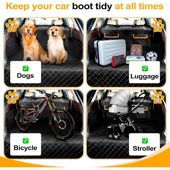 Захист для багажника автомобіля для собак з боковими та захистом краю багажника - універсальний килимок для багажника для собак. Водостійкий та стійкий до подряпин. Килимок для багажника автомобіля для собак, SUV, Van та універсалів