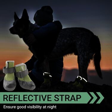 Взуття для собак LiebeDD: 4 шт., захист лап, антиковзаючі, водонепроникні, зелені, XL