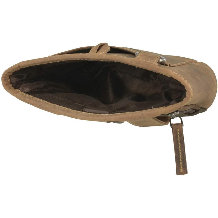Сумка для ласощів Greenburry для собак та коней з натуральної шкіри, вінтажний колір антик-браун, з кільцем для кріплення до ременя та кліпсою