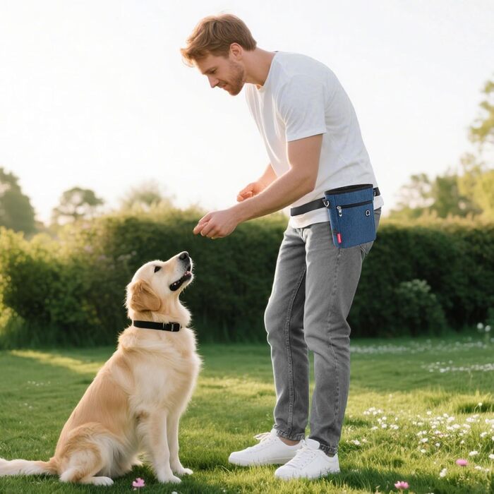 Футляр для ласощів для собак з магнітною застібкою, сумка для тренування собак з знімною внутрішньою кишенею, багатофункціональна сумка для ласощів для собак зі спонсором для фекалій, сірий (блакитний)