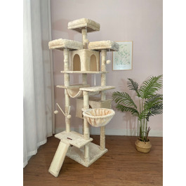 Ігровий комплекс для котів XXL: будинок-вежа з дряпачками, 185 см