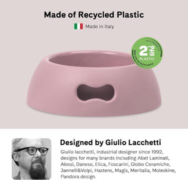 Миска для собак Pappy від UNITED PETS, екологічна, Made in Italy, рожева, 350 мл