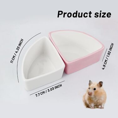 Напувайник для хом'яків та дрібних тварин LuckyOpt: керамічна годівниця для хом'яків, морських свинок, їжаків та мишей (рожевий)