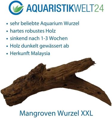 Корінь мангровий AquaOne XL 70-80 см для акваріума, натуральне дерево, декор для акваскейпінгу