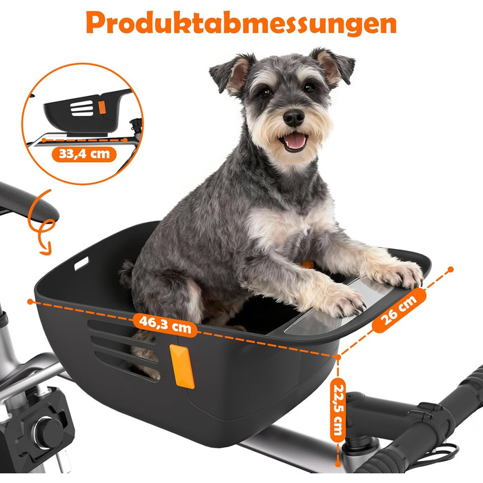 Корзина для собак на велосипед DAISTERN, до 12 кг, водонепроникна, міцна, для малих та середніх собак