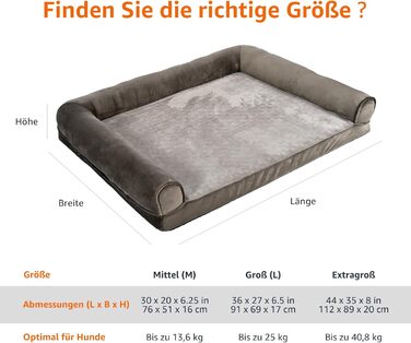 Софа-ліжко для собак Amazon Basics XL U-подібної форми, 112 x 89 x 20 см, бежева