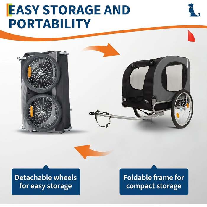 Велика переноска для собак, 40 кг, велосипедний тримач для тварин, оксфордська тканина, складаний, універсальне кріплення, неслизький килимок, сигнальний прапорець