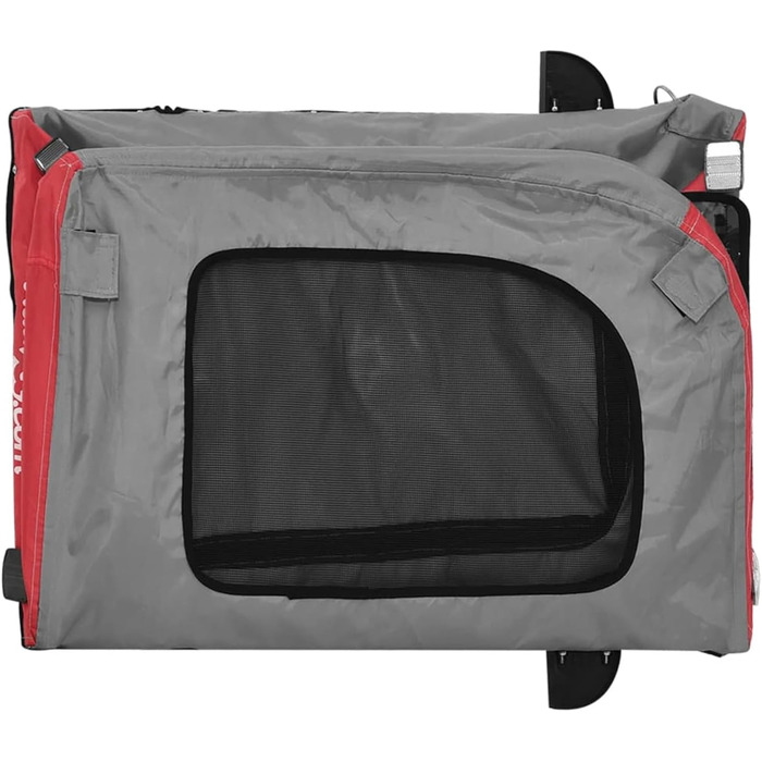 Фahrрадінний причіп для собак Червоний та Сірий, Oxford-Gewebe та Ізоточне залізо, Модель 93831