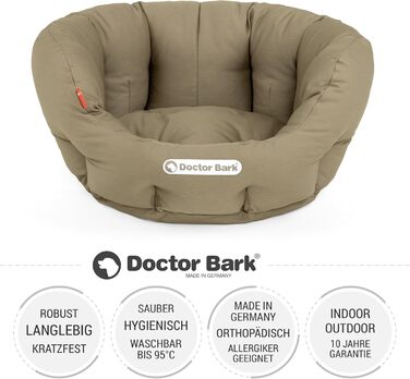 Кругле ліжко для собак Doctor Bark з ортопедичною подушкою, 40x35 см, золото-коричневе (S)