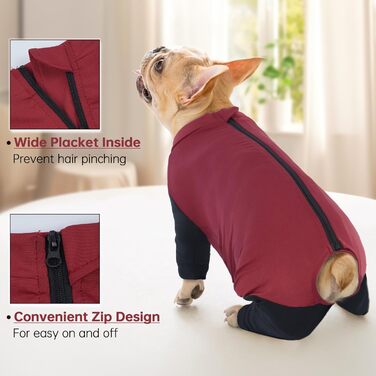 Комбінезон для собак, теплий, вітронепроникний, для маленьких, середніх та великих собак (Червоний, M)
