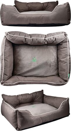 Ліжко для собак Benetton, коричневе, 90x70x28 см, ергономічне, знімний чохол