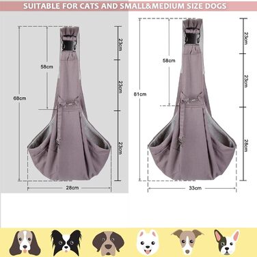 Транспортна сумка для собак та котів AGPTEK | До 15 кг, регульована, для прогулянок та відпочинку | Розмір 33 x 28 x 10 см