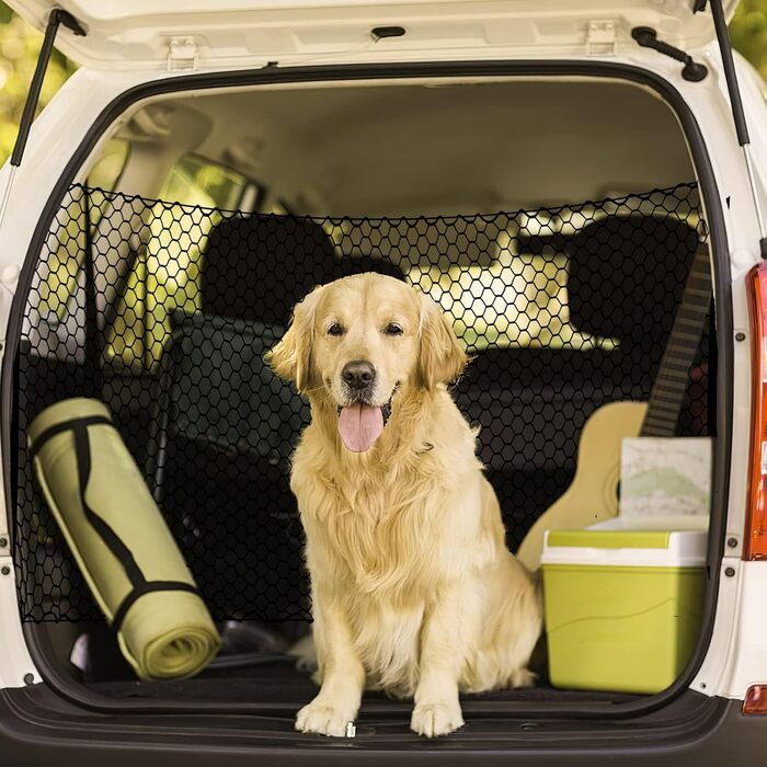 Сітка-перегородка для багажника автомобіля: безпечна сітка для собак, універсальний захист для домашніх тварин, 130 x 90 см