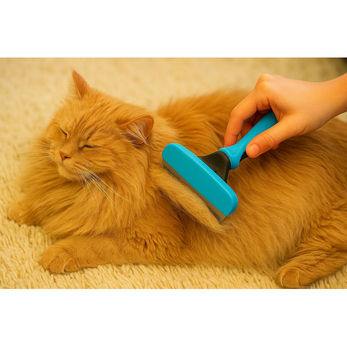 Щітка для грумінгу тварин з широкою поверхнею - для видалення підшерстка у собак та котів. Підходить для довгої шерсті.