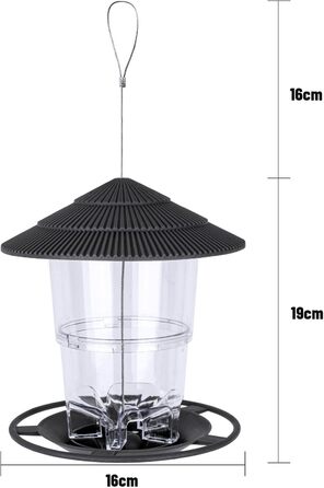 Годівниця для птахів Vogelhaus, чорна, для саду та балкону, вологостійка
