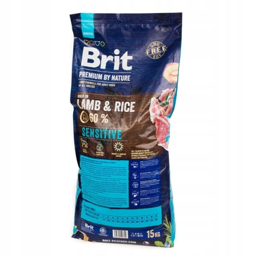 Сухий корм для собак BRIT Premium By Nature Sensitive Ягня, 15 кг