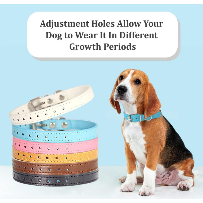 Нашийники для цуценят Periflowin, 14 шт. - м'які шкіряні нашийники для собак та котів, регульовані, для маленьких порід