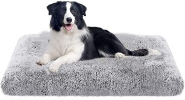 М'яке собаче ліжко SOAI XXL, ортопедичне, для великих собак та котів (65x48 см, сірий)