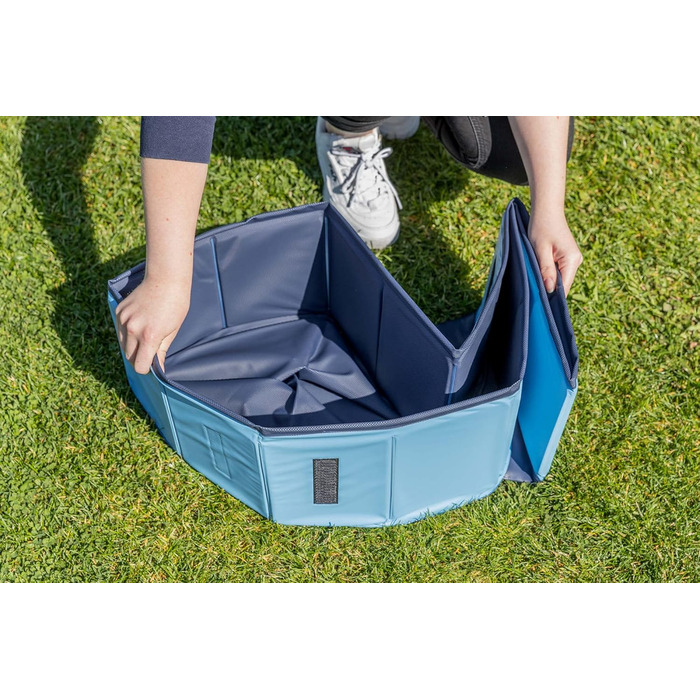 Басейн для собак TRIXIE 70x12 см, блакитно-сірий, з неслизьким дном та міцною конструкцією, без надування