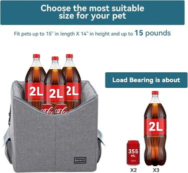 Автокрісло для собак Petsfit на заднє сидіння, для середніх та 2 маленьких собак, з підстилкою та ременями безпеки