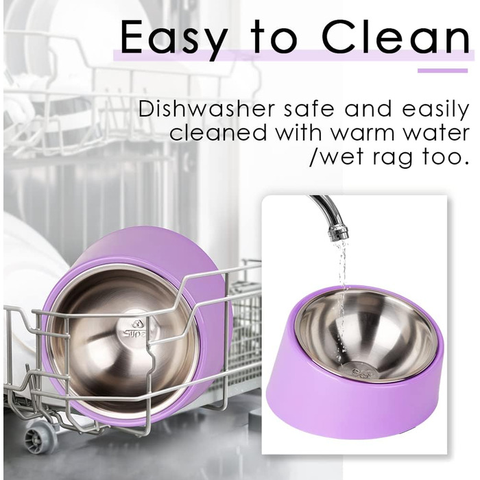 Нахилений годівниця для собак та котів SuperDesign 15°, піднята годівниця, миска для тварин з антиковзним підставою з меламіну, м'ятно-зелений (фіолетовий, M)