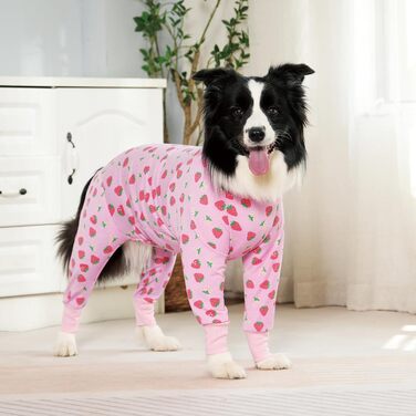 Захисний боді для собак після операції: для сук та кобелів, дихаючий, з захистом рани, альтернатива E-Collar, розмір XXL, колір полуниця