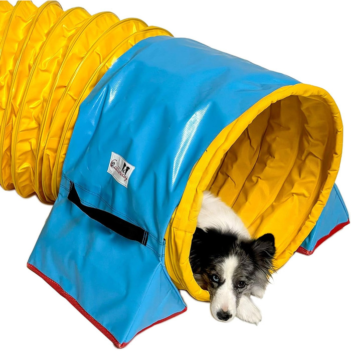 Тренажер для аджиліті Calliway® для собак, тунель, діаметр 60 см, 360°, повне зчеплення, жовтий, 3 м