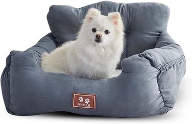 PETCUTE: Зручний автокрісло для собак, сірого кольору. Безпечний кріплення, знімний килимок, кишені для зберігання. Підходить для маленьких собак