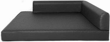 Крісло-ліжко для собак Mayaadi-Home Eck, чорне, 90x120x10 см, з штучної шкіри, м'яке, для дому