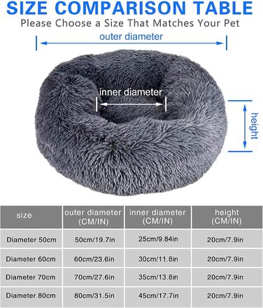 Квіткове ліжко для котів Queta: м'яке, зручне ліжко для котів та маленьких собак (50 см, сірий)