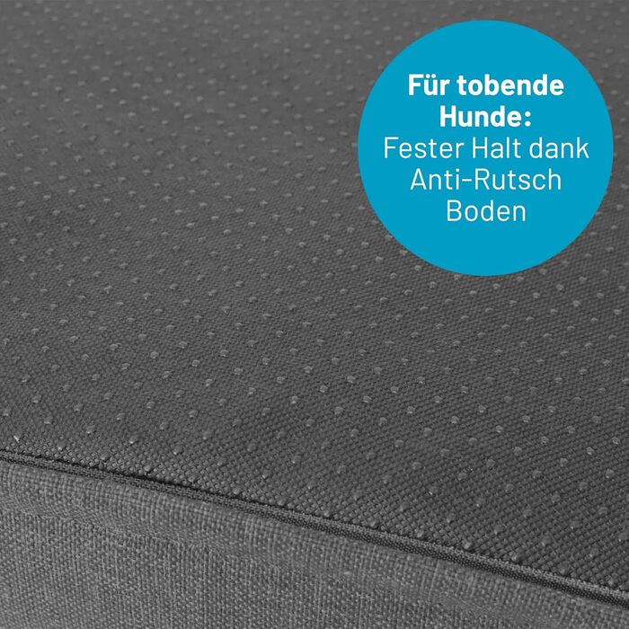 Ортопедичний килимок для собак Bobby, віскоеластична піна, знімний чохол, плюшеве хутро XL: 120x75 см, антрацит