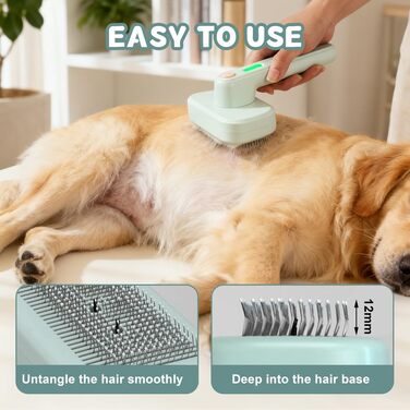Іоно-щітка для шерсті тварин Pet Ionbrush - для собак, котів, глянсове волосся, проти ковтунів, зелена