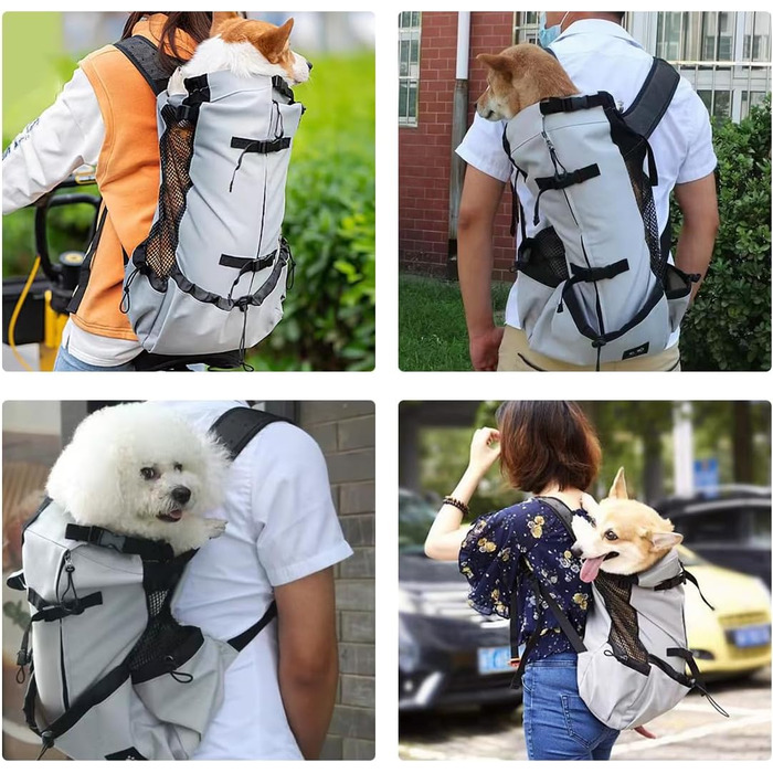 Рюкзак для собак Manon Rosa, регульований, зручний, для подорожей, походів, кемпінгу, для маленьких, середніх собак, котів, цуценят (середній, білий) Medium Weiss/opulenter Garten