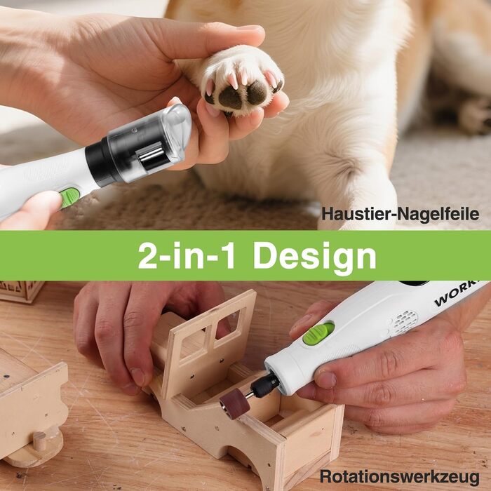 Електричний точило для собачих кігтів WORKPRO - точило для кігтів для собак, котів, 3 отвори, 6 швидкостей