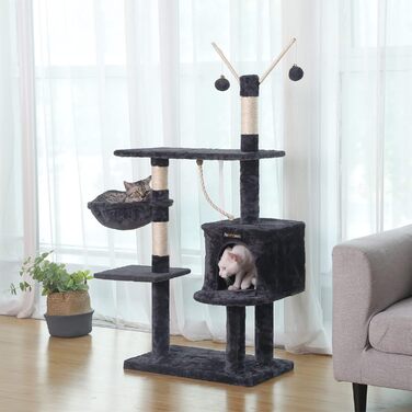 Дряпка для котів Feandrea, 134 см, з ігровим сизалем, лежанкою та будиночком