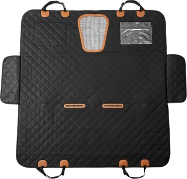 Захисний коврик для собаки в авто 137x147 см, з кріпленням на ремінь безпеки, водовідштовхуючий, стійкий до подряпин, чорний, для легкових автомобілів, позашляховиків, вантажівок