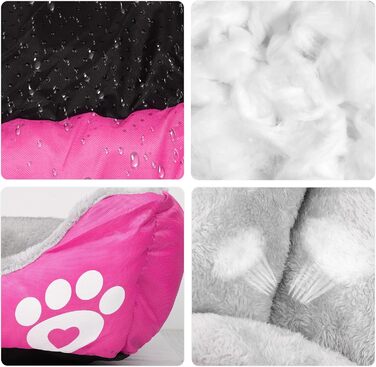 Крісло-ліжко для собак Lucky 70см, рожеве: м'яке та зручне, для середніх собак, можна прати